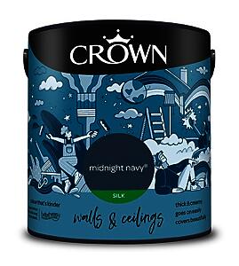 Crown Paints Silk Midnight Navy 2.5L