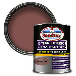 Sandtex 10 Year Multi Surface Satin Paint Vintage Pink 750Ml