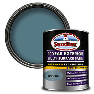 Sandtex 10 Year Multi Surface Satin Paint 750Ml Gentle Blue