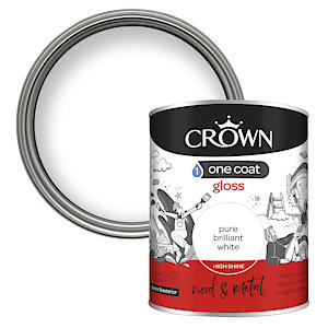 Crown One Coat Gloss, Pure Brilliant White 750ml