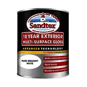 Sandtex 10 Year Exterior Multi-Surface Gloss 750ml Brilliant White