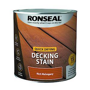 Ronseal Quick Drying Decking Stain R Mahogany 2.5L