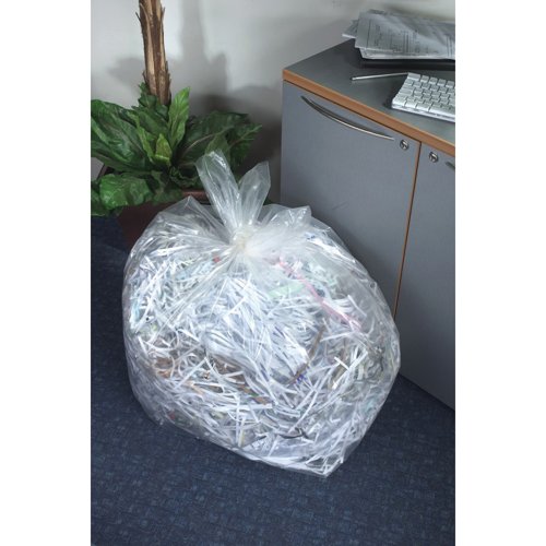5 Star Extra Heavy Duty Bin Liners 175 Litre Capacity Clear (Pack of 100) 124632