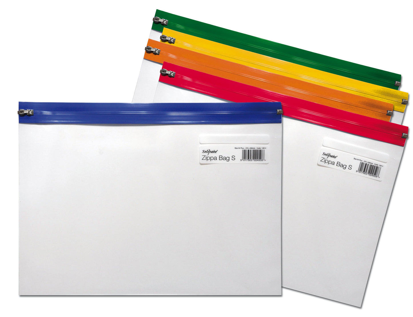 Snopake Zippa Bag S Polypropylene A4 180 Micron Classic Assorted Colours (Pack 25) - 12796