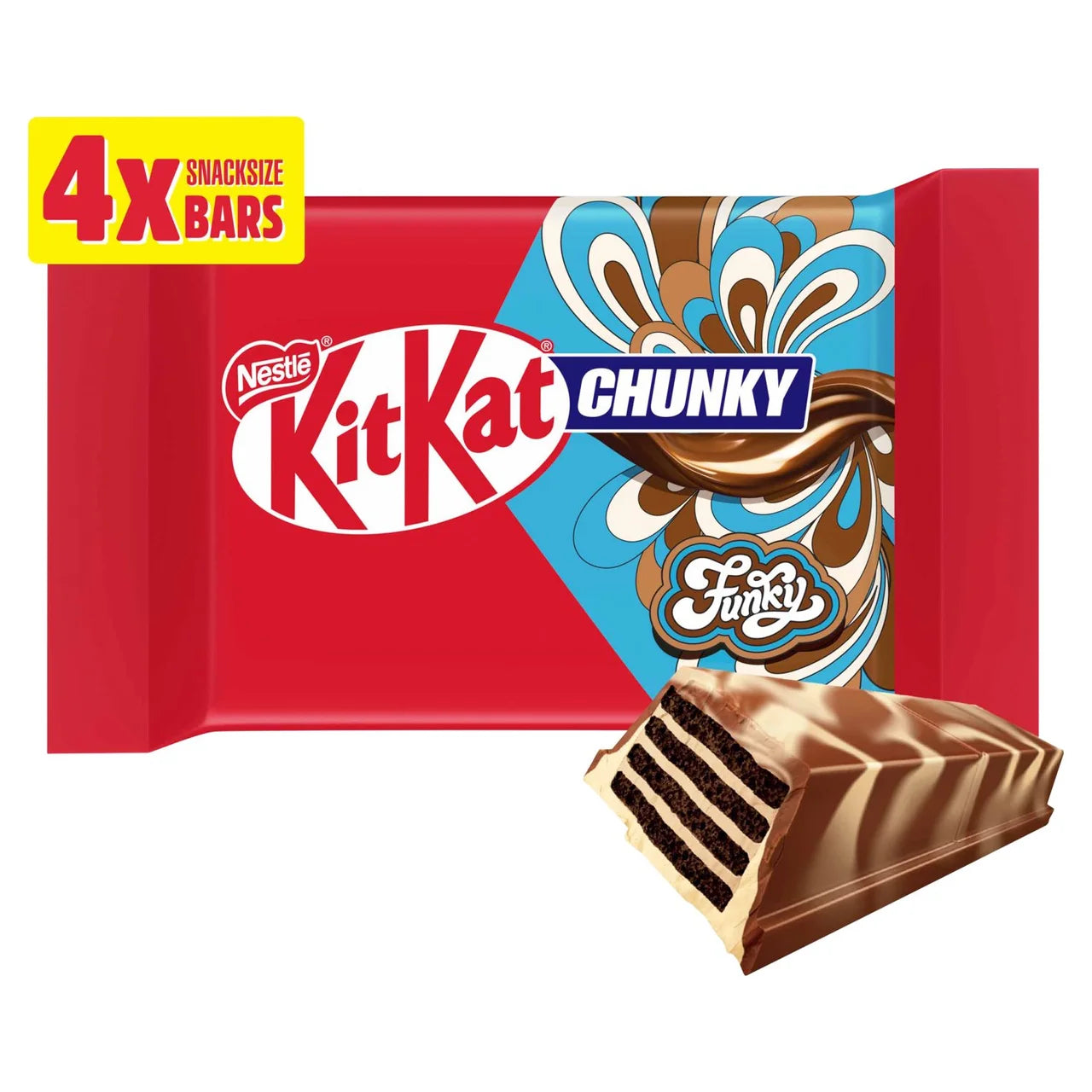 KitKat Chunky Funky Chocolate Bar 4 x 32g | 3 Pack Bundle | 12 Bars Total