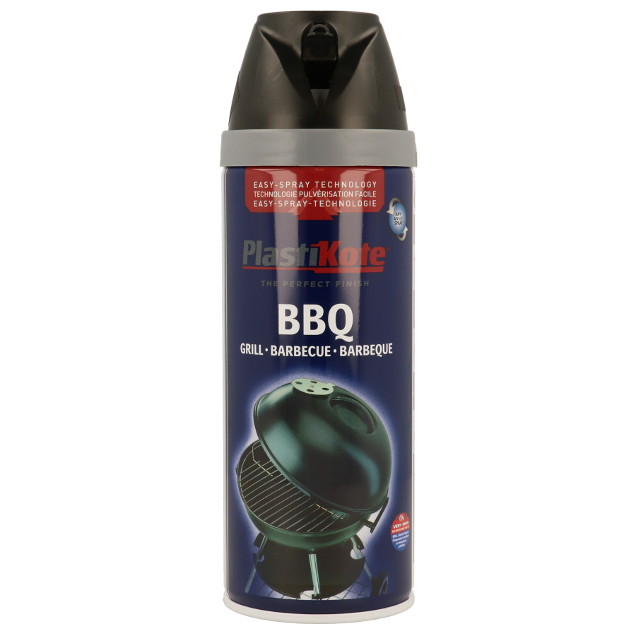 Plastikote Twist and Spray | BBQ and Grill Spray Paint | Heat Resisitant Paint | Black | 400ml.