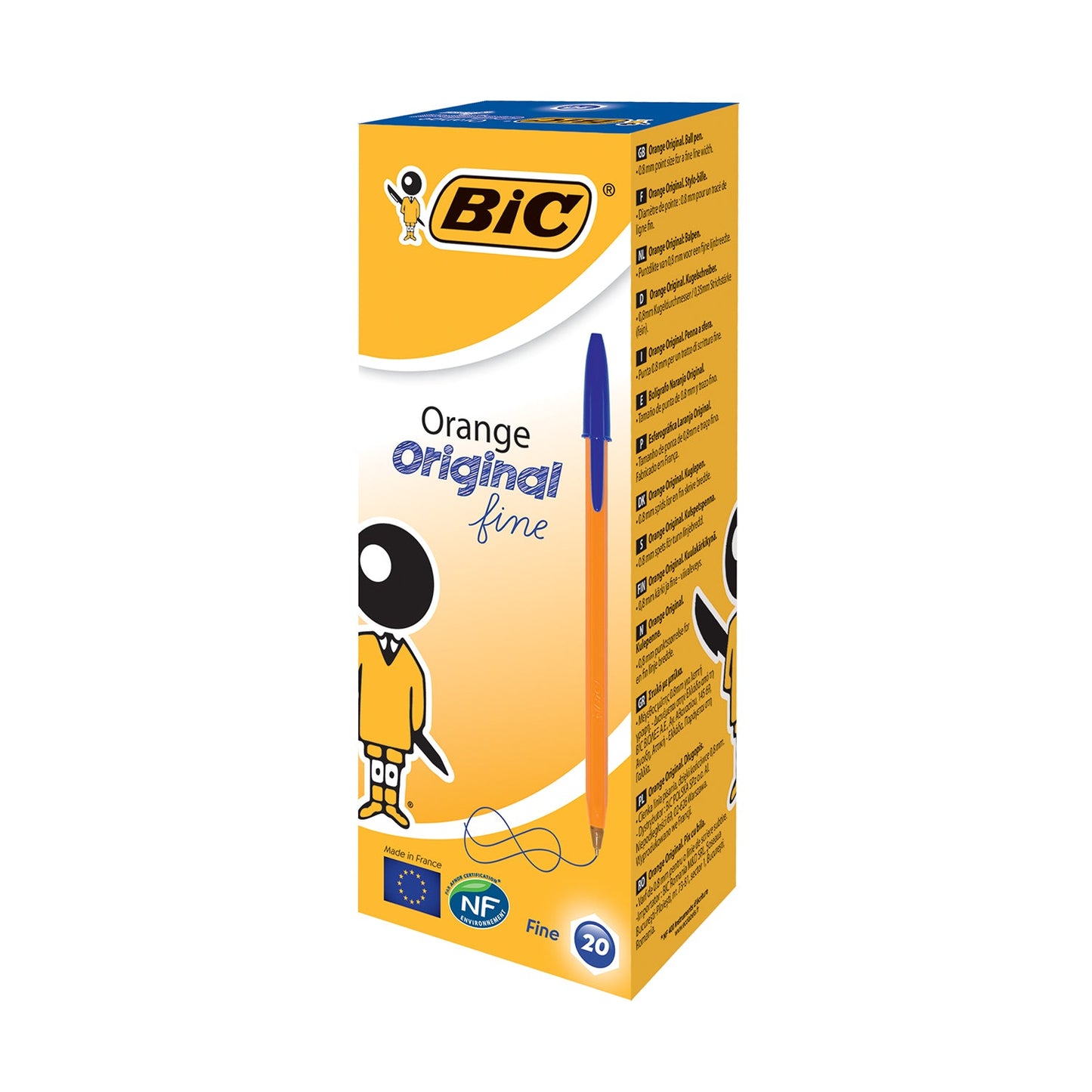 Bic Orange Fine Ballpoint Pen Blue (Pack of 20) - UK BUSINESS SUPPLIES
