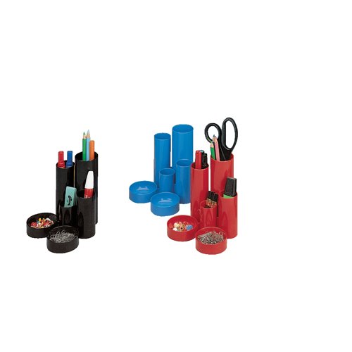5 Star 6 Compartment Desk Tidy Black 295861