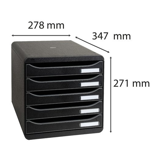 Exacompta Big Box Plus 5 Drawer Set Black 309714D