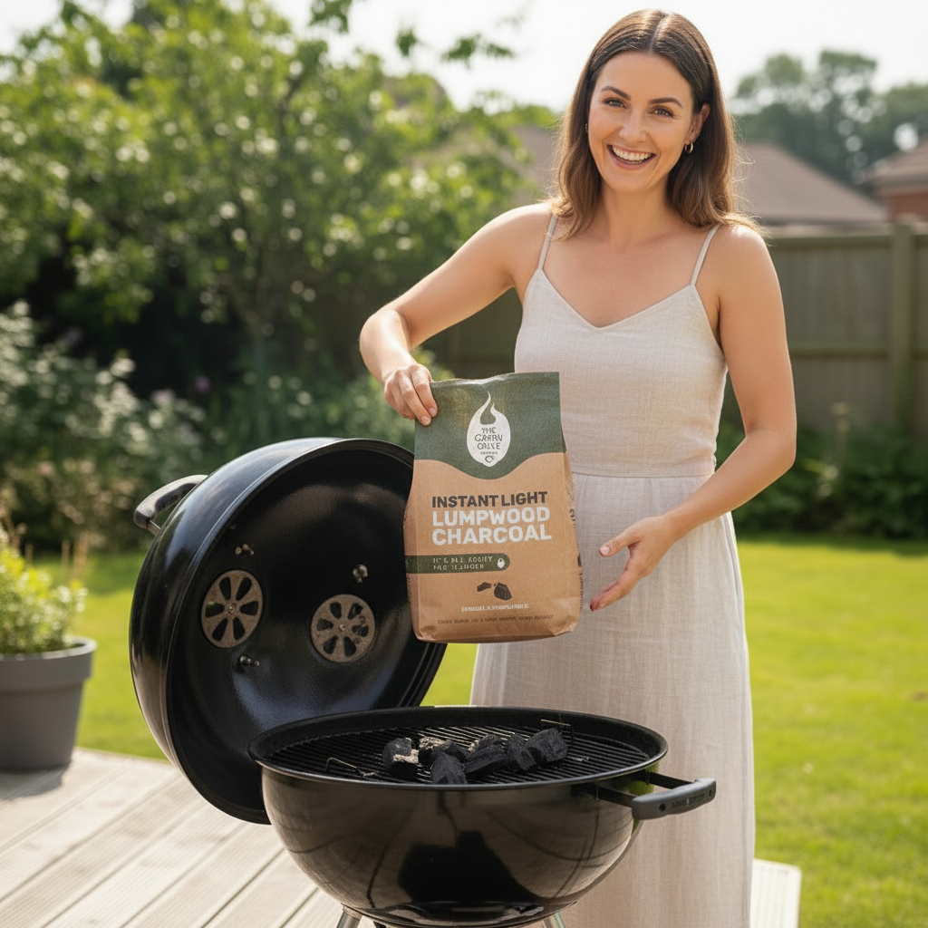 Green Olive Firewood Co Instant Light Lumpwood Charcoal 1kg 2-Pack