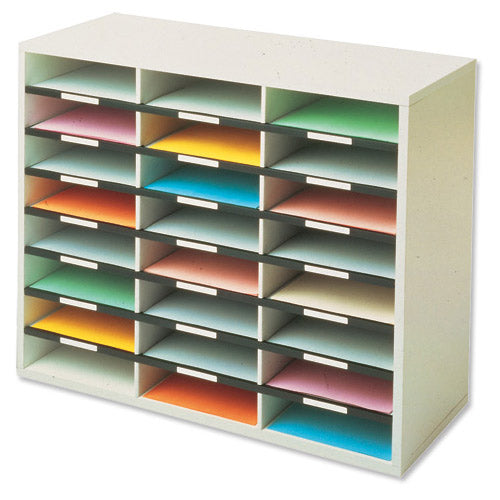 Fellowes Literature Sorter Melamine-laminated Shell 24 Compartments 737x302x594mm Code 25041 - UK BUSINESS SUPPLIES