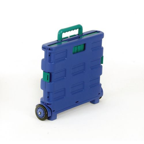 Folding Container Trolley with Lid Blue /Green 379531