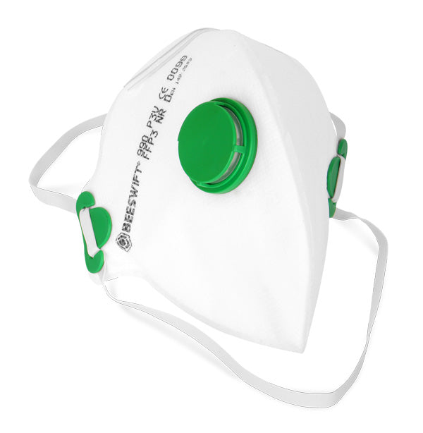 Beeswift Fold Flat P3 Valved Mask White Box 20's