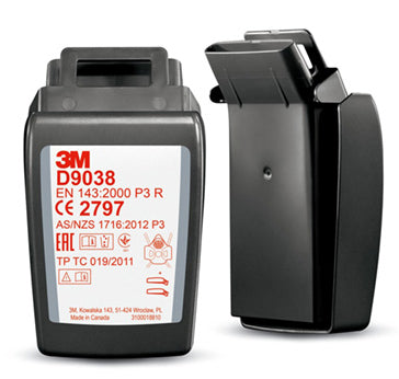 3M D9038 Secure Click Hard Case P3 R Hf Filter Black Pack 20's