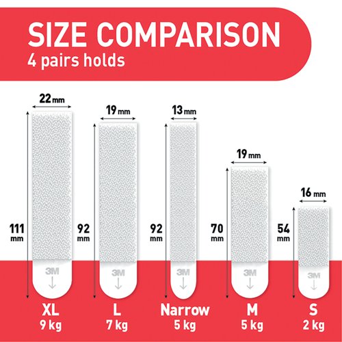 Command Picture Hanging Strips 12 Pairs Large + Extra Large White (Pack of 24) 7100336386