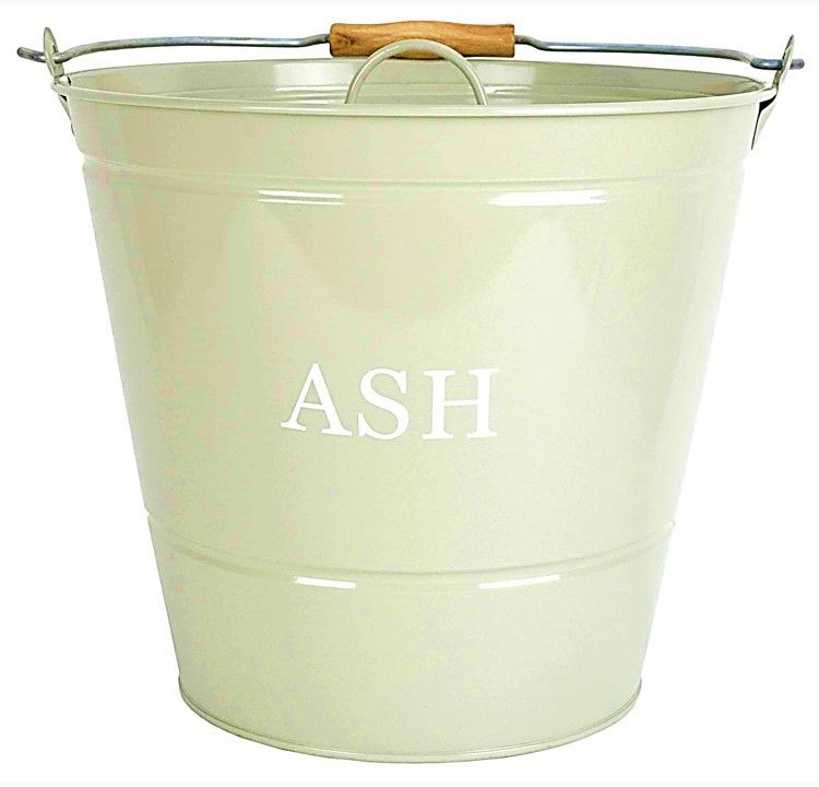 Fireside Powder Coated Steel Olive with Lid | Large Ash Bucket