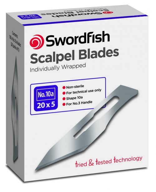 Swordfish Scalpel Blades No.10A Metal (100 Pack) 43802