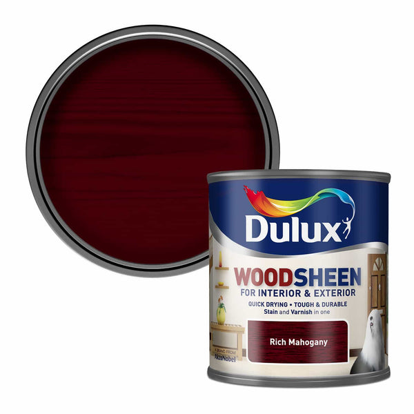 Dulux Woodsheen Stain & Varnish | Rich Mahogany | Interior or Exterior | 250ml