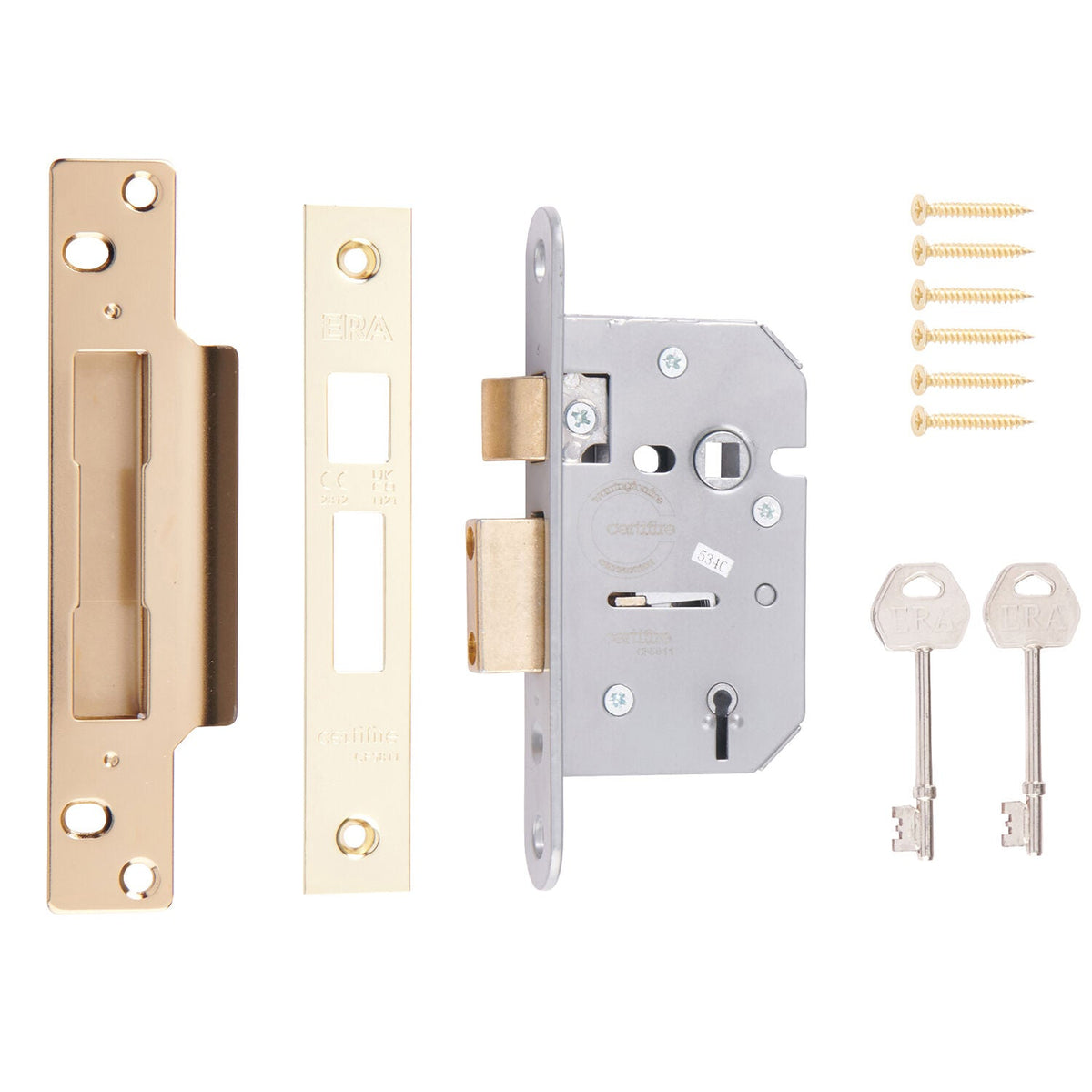 ERA 202-32 Brass Viscount 5 Lever Mortice Sashlock 64mm