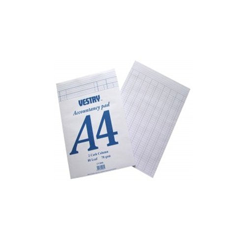 Vestry 8-Column Accountancy Pad A4 CV2064