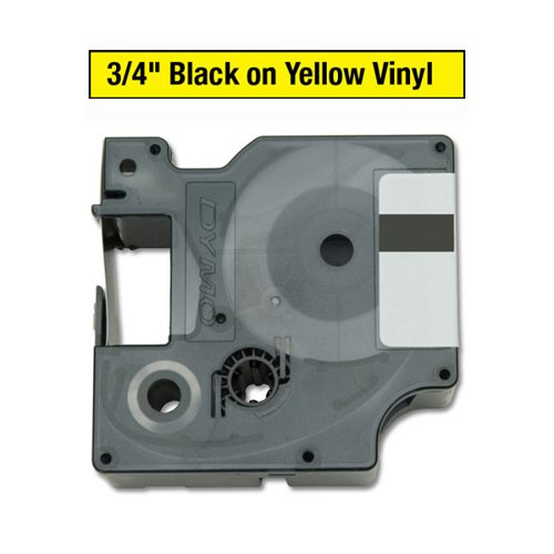 Dymo 18433 Rhino Vinyl Tape 19mm x 5.5m Black on Yellow S0718470