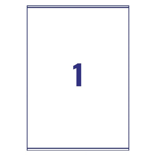 Avery Inkjet Label 199.6x289.1mm 1 Per Sheet Wht (Pack of 100) J8167-100