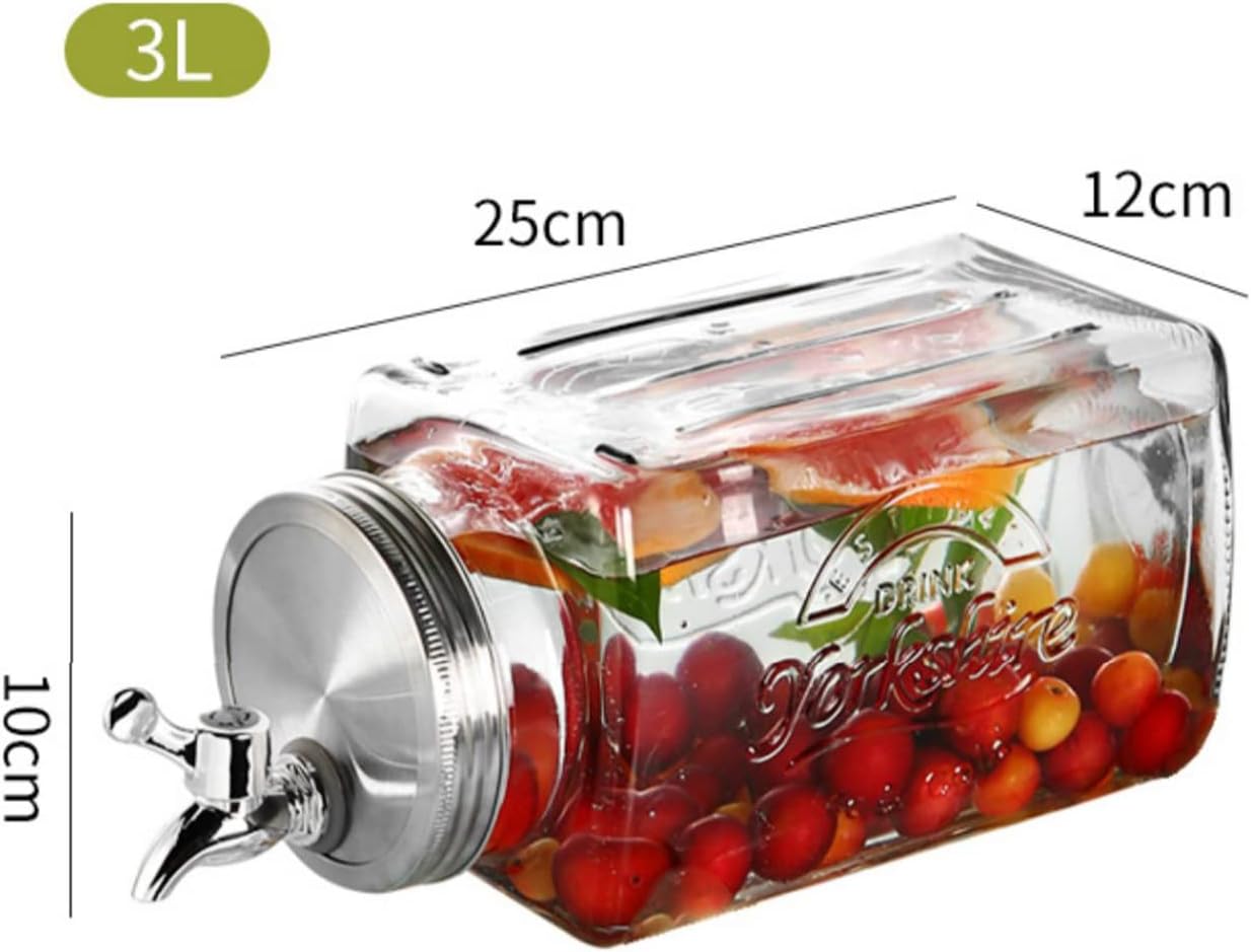 Kilner Branded 3L Square Glass Fridge Dispenser with Tap (0025.071)