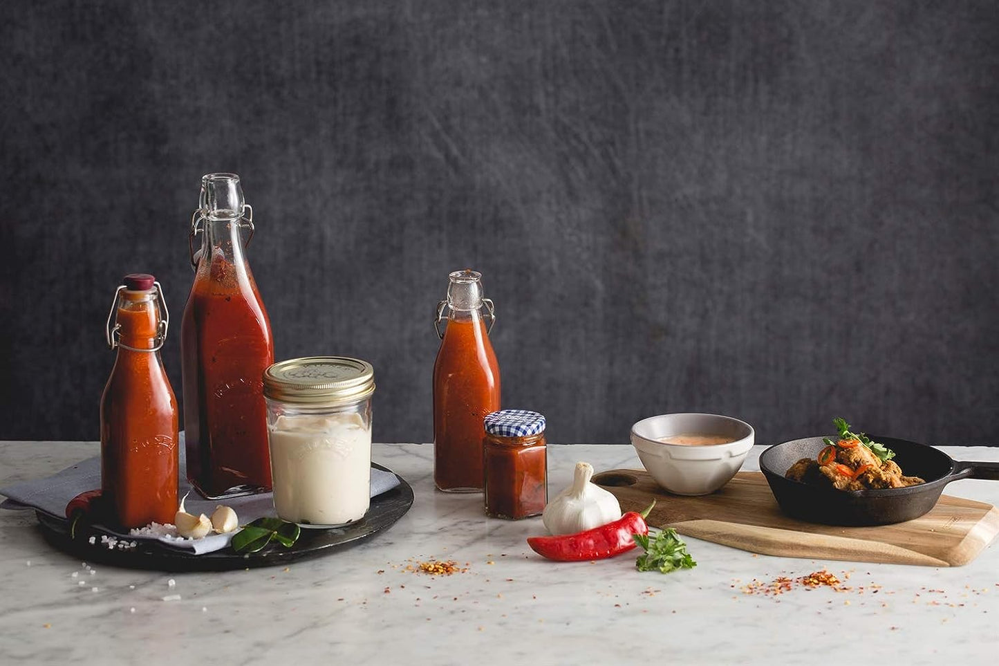 Kilner Branded Traditional Square Airtight Clip Top Preserve Glass Bottles 0.55 Litre (0025.471)