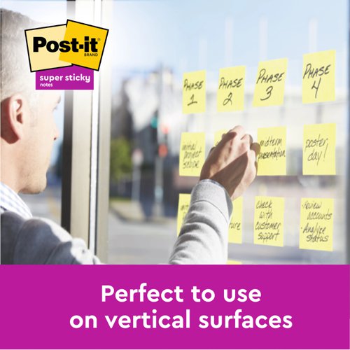 Post-it Super Sticky 76x127mm 90 Sheets Cardboard Packaging Canary Yellow (Pack of 12) 655-12SSCY-EU