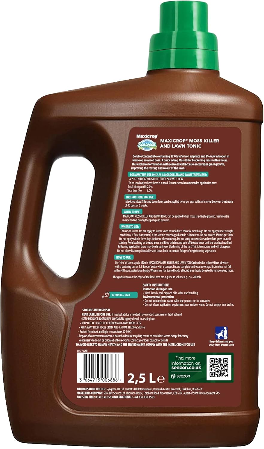 Maxicrop 2-in-1 Moss Killer & Lawn Tonic | 1 x 2.5L