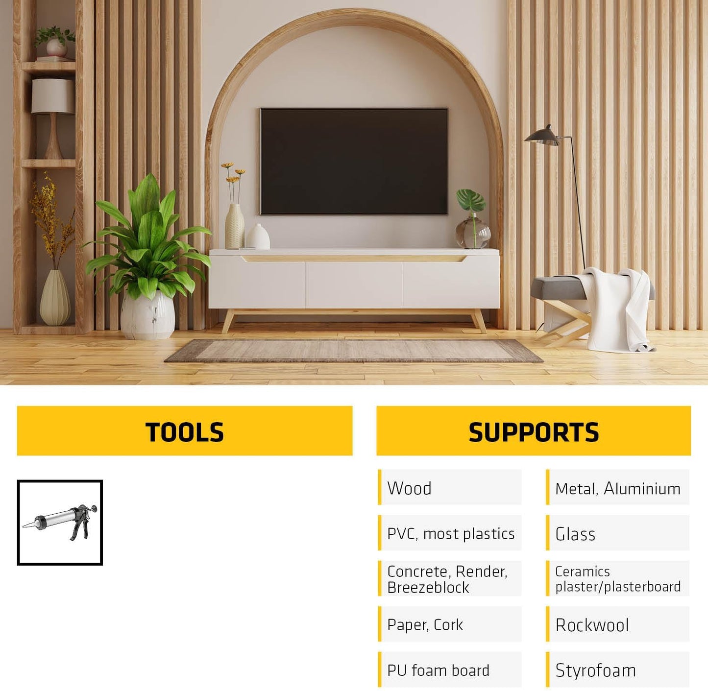 Everbuild Instant Nails Adhesive Cartridge | White | 3 x 290ml Cartridge