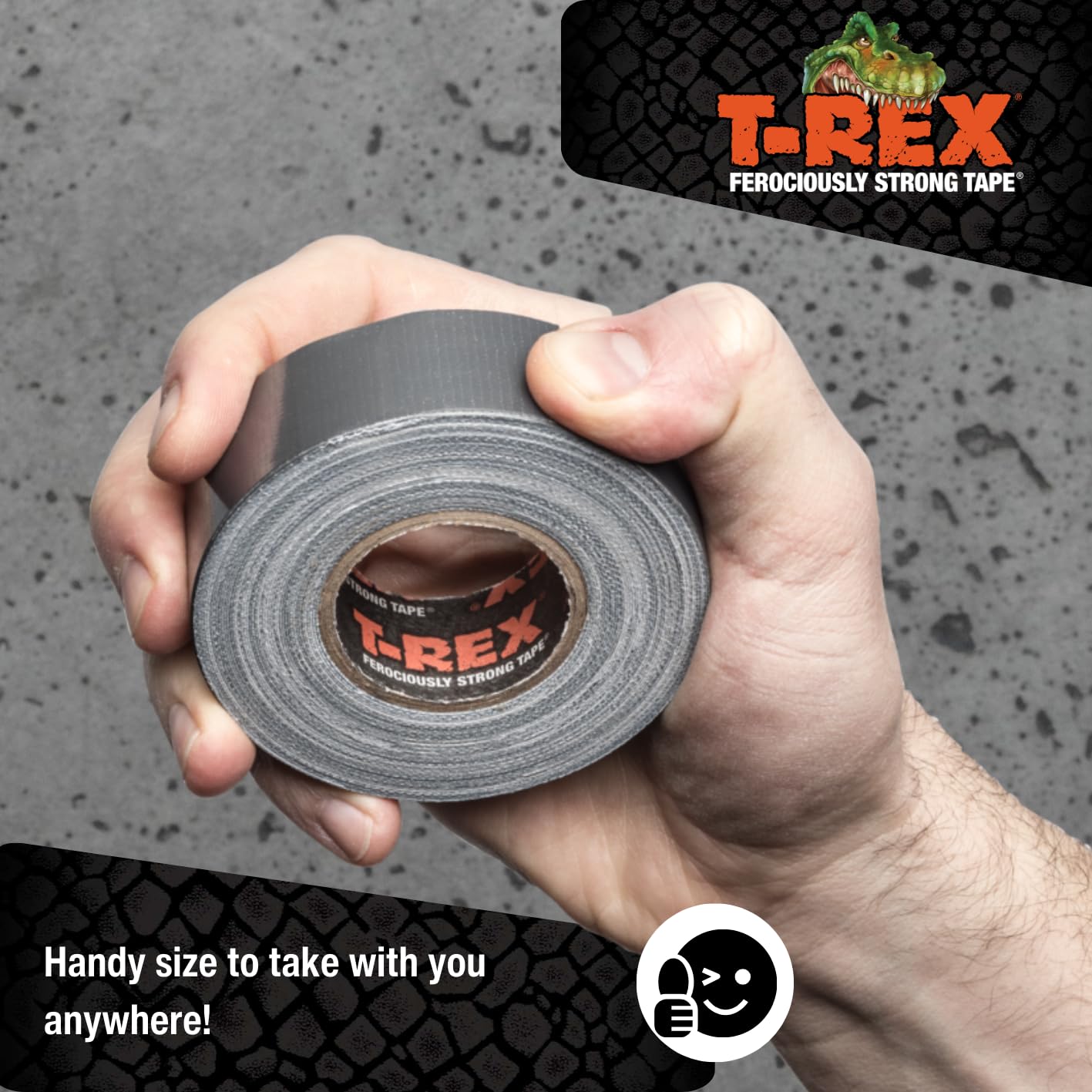 T-Rex Tape Ferociously Strong Waterproof Graphite Grey Tape, 25mm x 9.14m