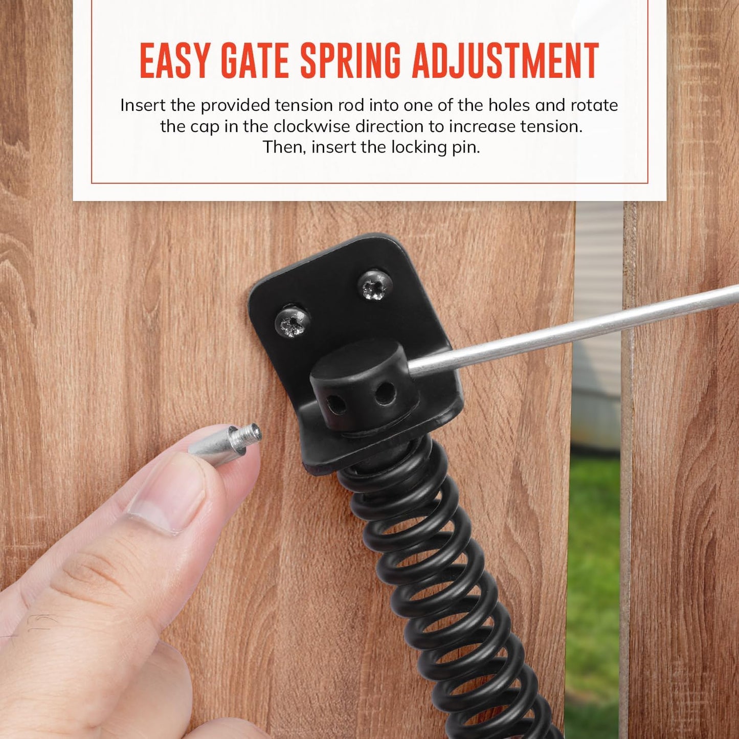 Securit 250mm Black Door And Gate Spring With Screws