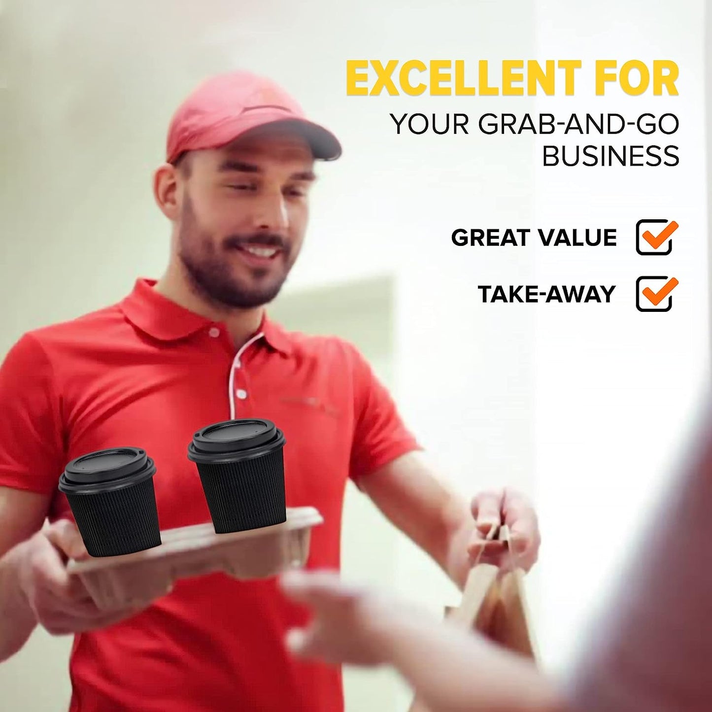 Belgravia 16oz Triple Walled Paper Black Ripple Cups 25's