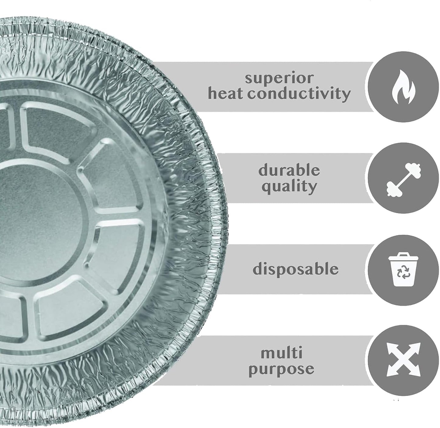 Caroline Foil Pie Plates | 197mm x 16mm | 8 Inch | Code 1021 | 1 x 8 Pack