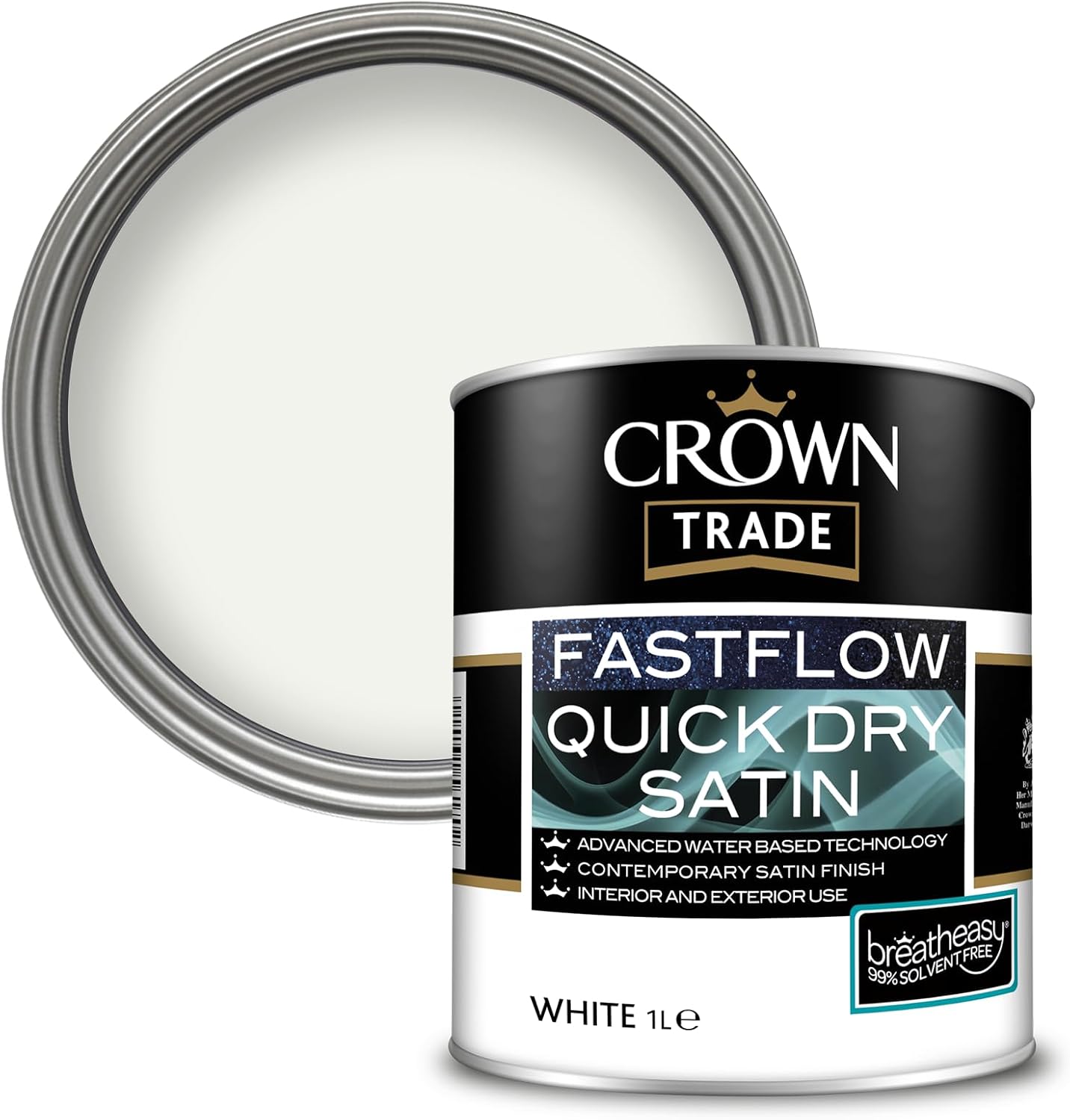 Crown Trade Fastflow Quick Dry Satin White