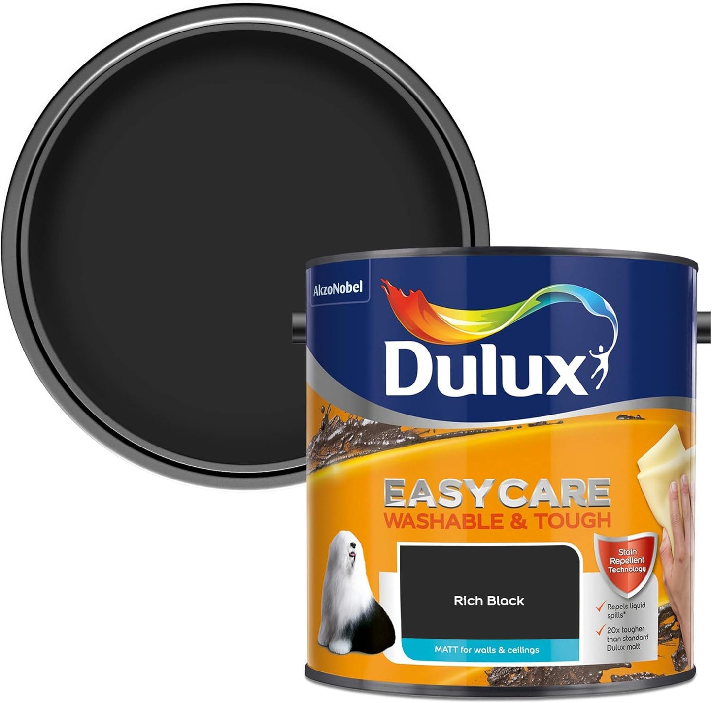 Dulux Easycare Washable And Tough Matt, Rich Black, 2.5 L (Pack Of 1)