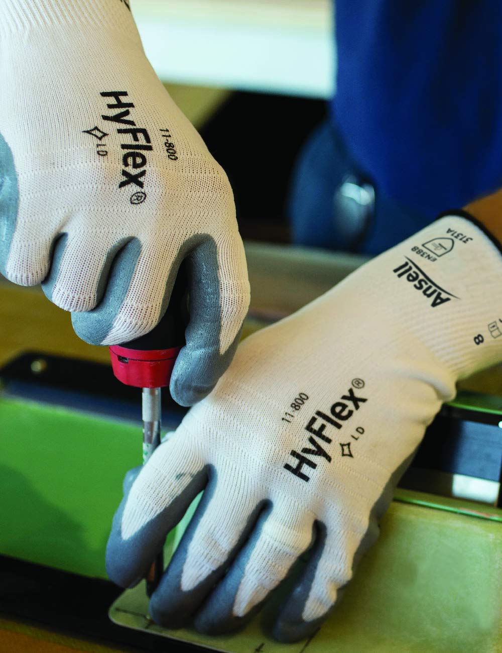 Ansell Hyflex Grey Foam Gloves (Pair)