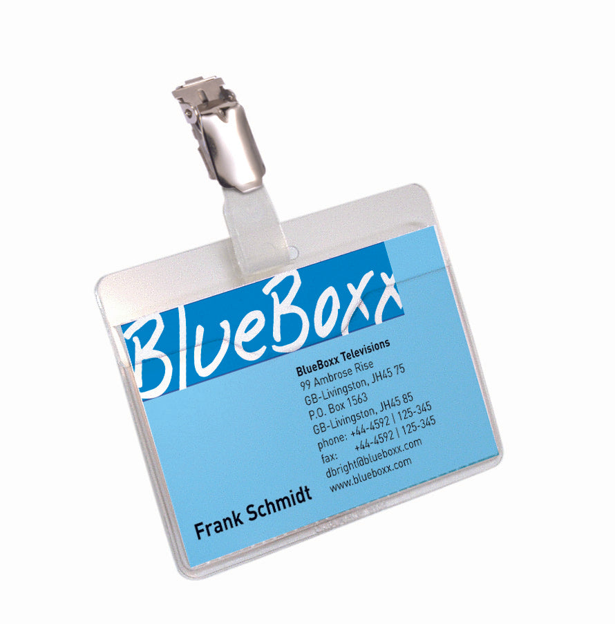 Durable Name Badge with Clip 60x90mm Transparent (Pack 25) 810619