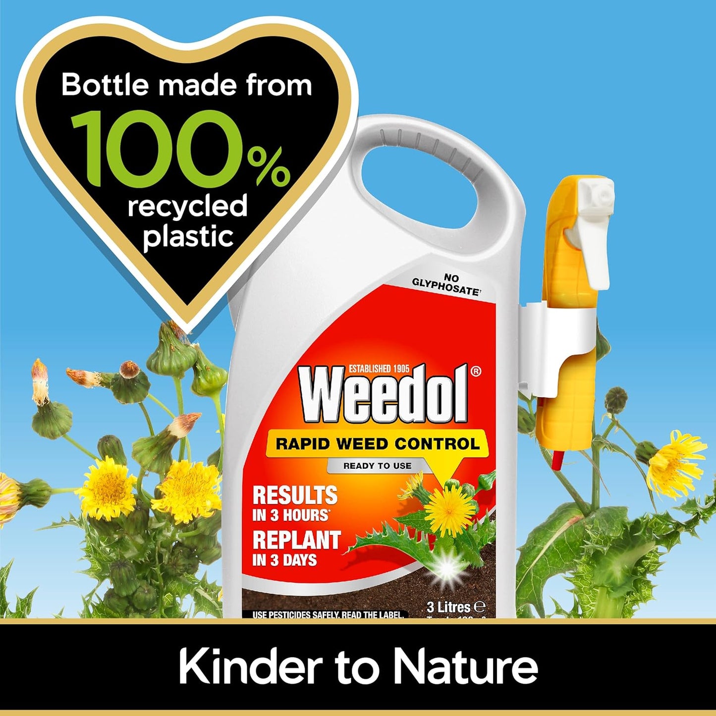 Weedol Rapid Weedkiller With Manual Sprayer, Ready To Use, 3L