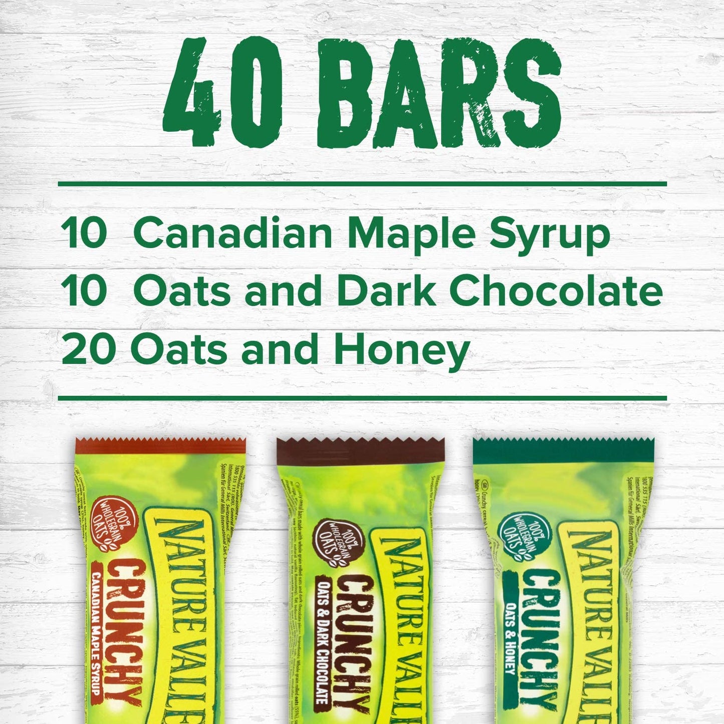 Nature Valley Crunchy Granola Bars Variety, Pack of 40 Bars