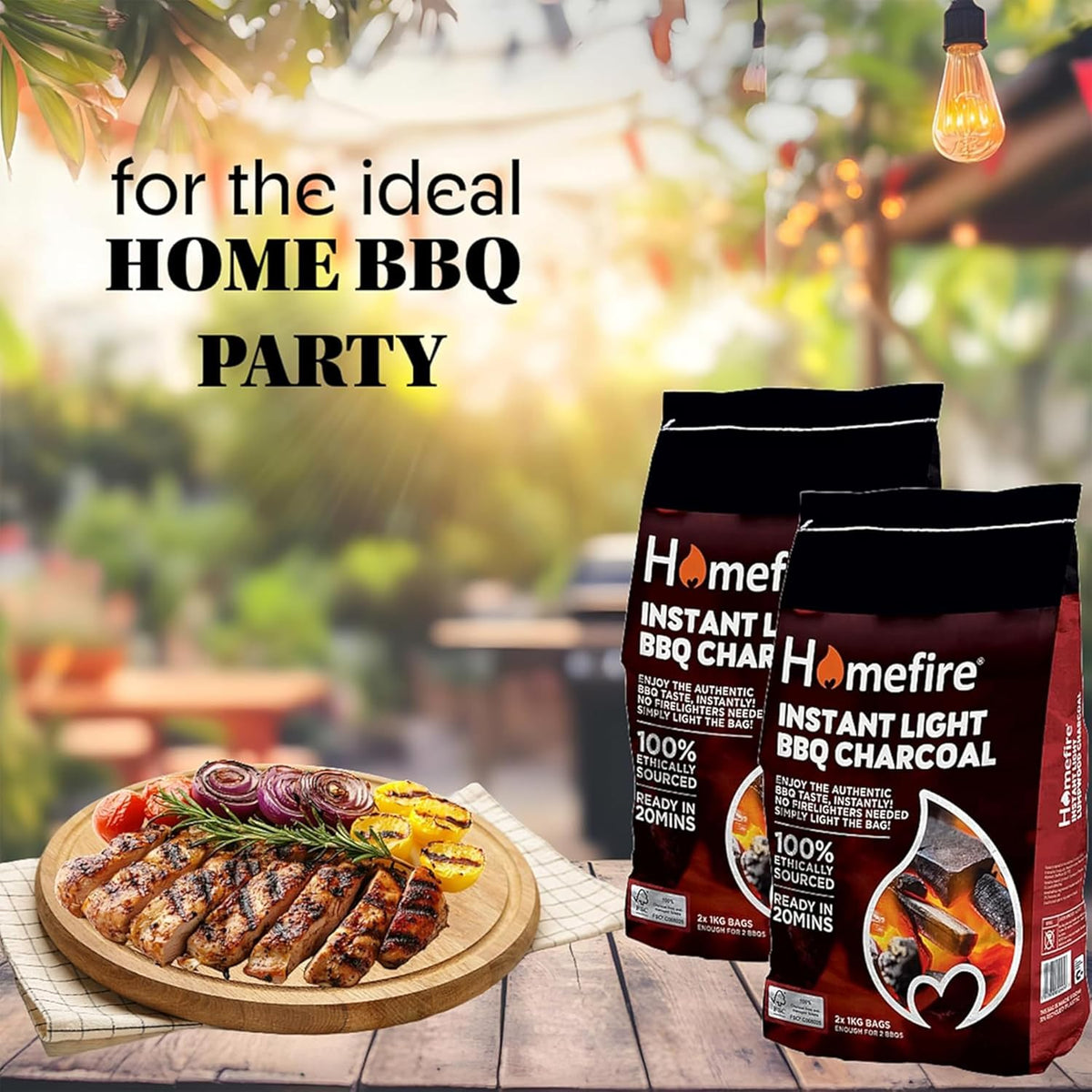 Homefire 2 x 2kg Instant Light Charcoal
