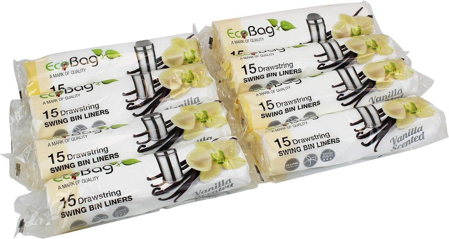 Ecobag Swing Bin Liners Vanilla 50 Litre Pack 15's