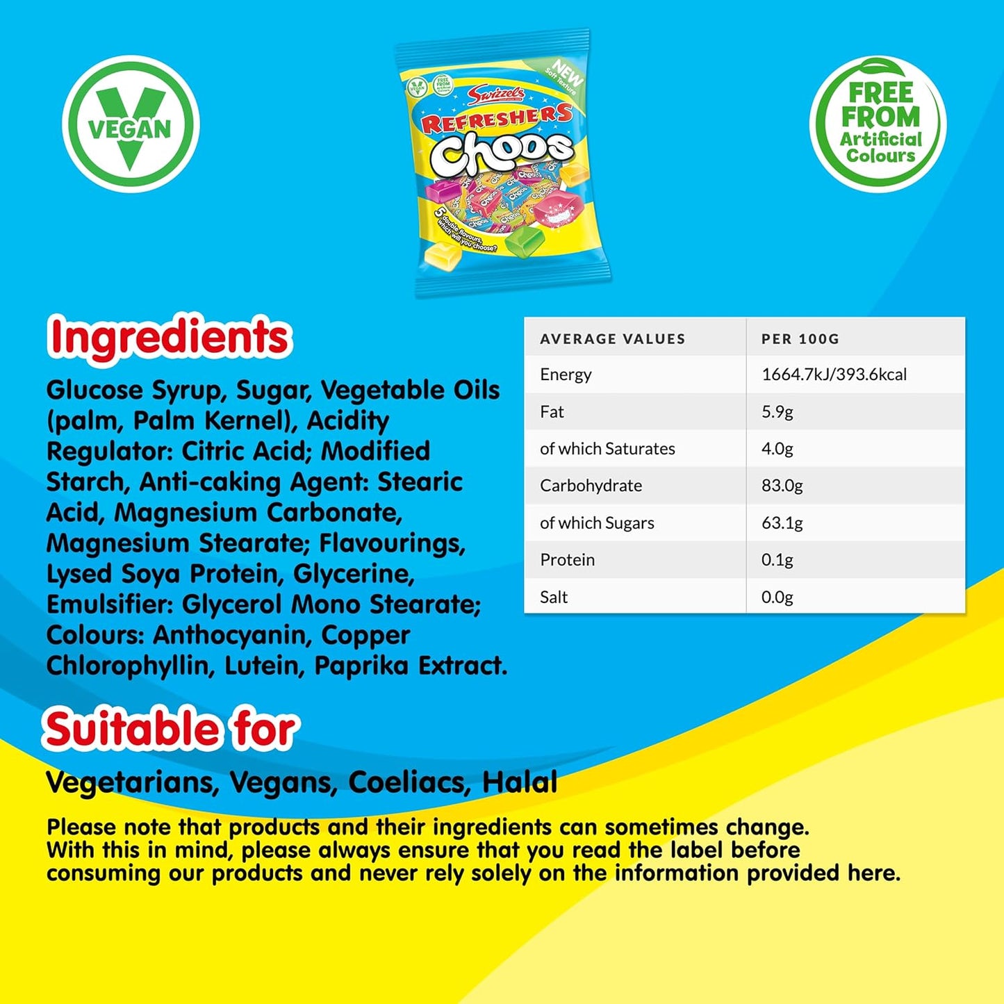 Swizzels Refreshers Choos 150g | Multi Pack Bundle 6 x 150g Packets | Retro refresher Choo