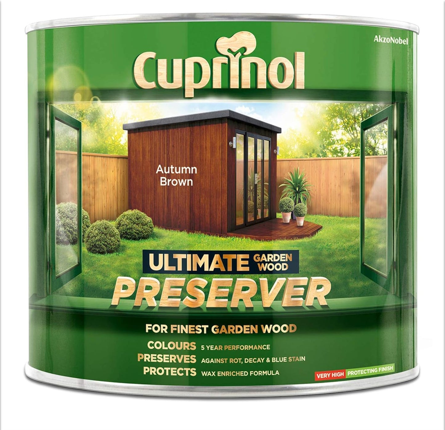 Cuprinol Ultimate Garden Wood Preserver | Wax Enriched Formula | Autumn Brown 1L