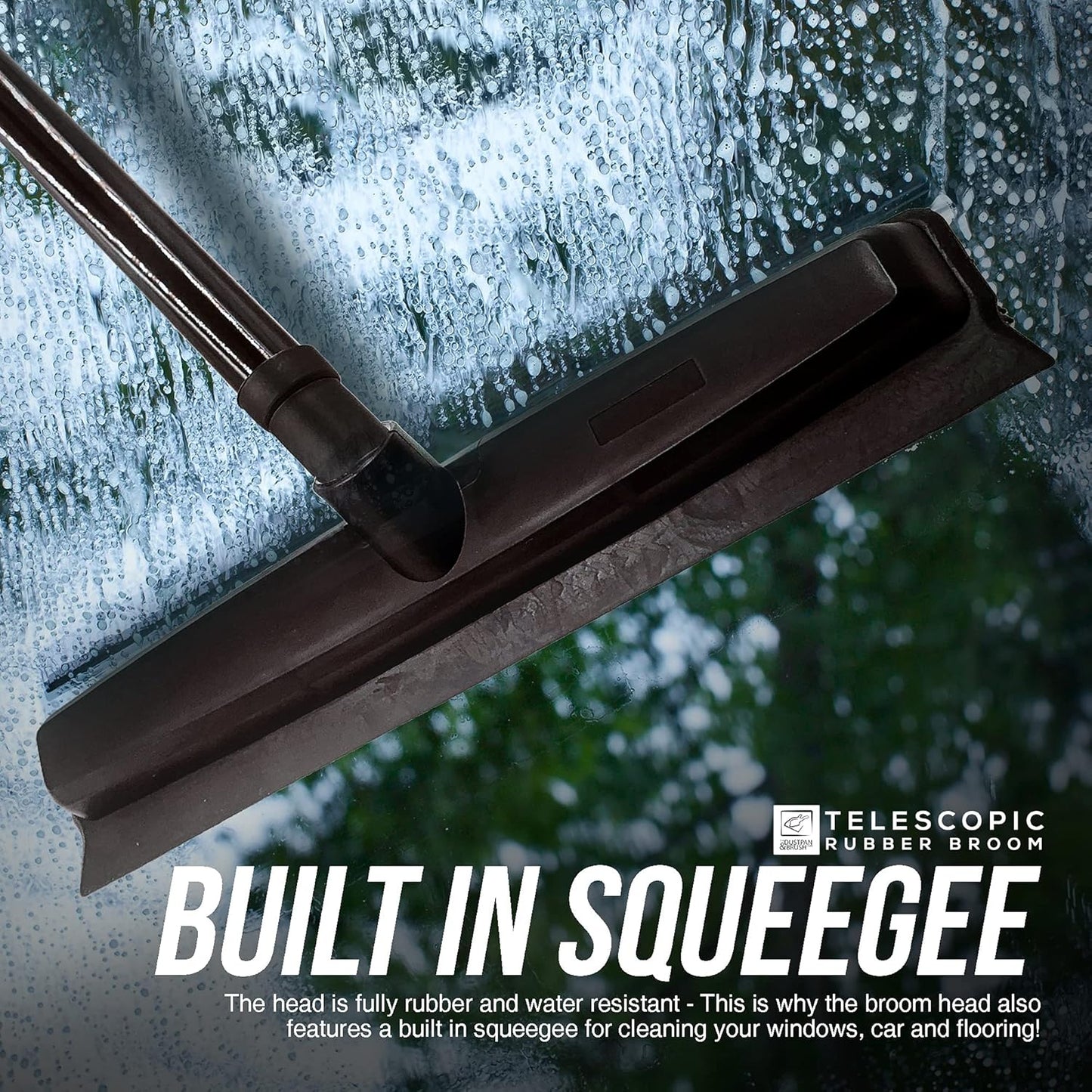 Rubber Broom Indoor With Telescopic Metal Handle