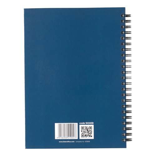 5 Star Wirebound Hardback Notebook Ruled A5 140 Page Indigo (Pack of 5) 943458