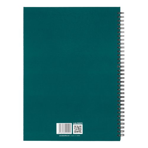5 Star Wirebound Hardback Notebook Ruled A4 140 Page Teal (Pack of 5) 943474