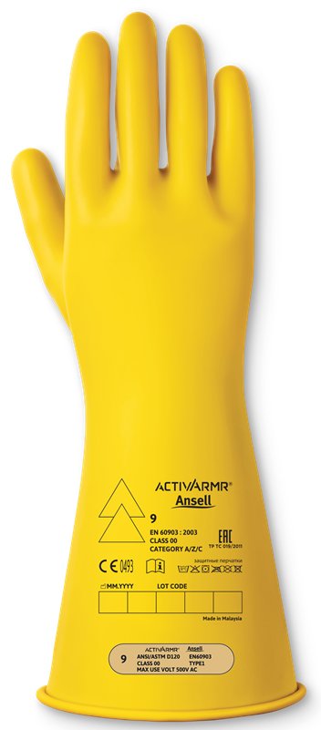 Low Volt Electrical Insulating Glove (Class 00) 14" Sz ALL SIZES