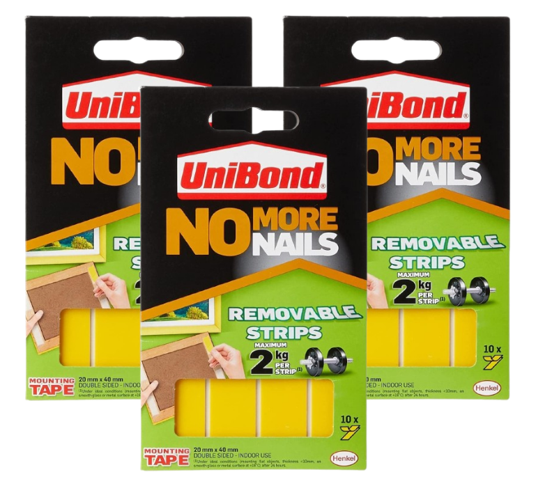 Unibond No More Nails Removable Translucent Strips Ref 781739 - Pack 10